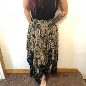Free People Black Scarf Skirt